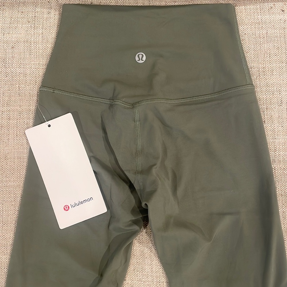 Brand new Align crop 23” high rise. Safe green legging Lululemon